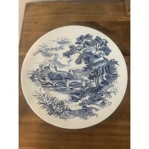 Enoch Wedgewood Tunstall "Countryside" Made in England 10" White and Blue Plate